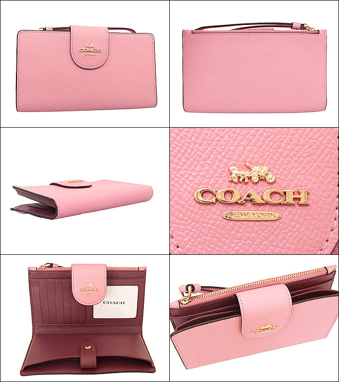 コーチ COACH 財布 長財布 FC2869 C2869 ライトブラッシュ ラグジュアリー クロスグレーン レザー テック ウォレット アウトレット レディース｜import-collection-yr｜02