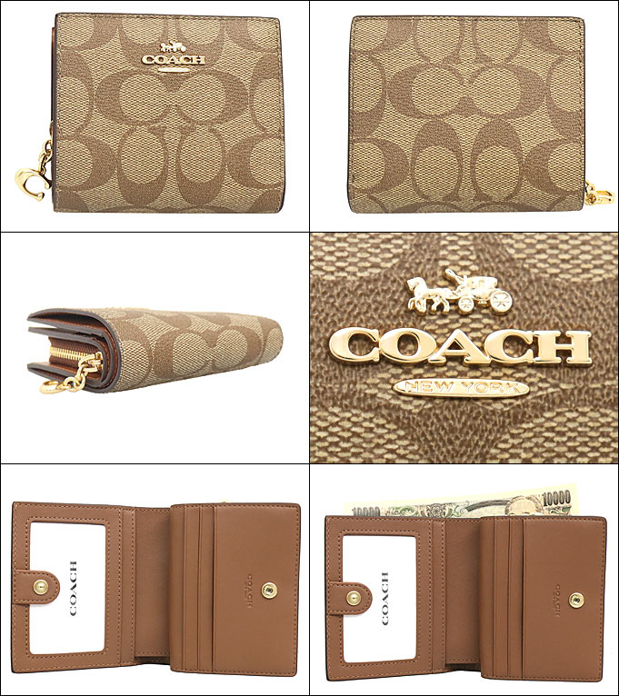 コーチ COACH 財布 二つ折り財布 FC3309 C3309 カーキ×レッドウッド シグネチャー PVC レザー C チャーム ラウンド ジップ  ウォレット アウトレット レディース :co-ko210205-35:インポートコレクションYR - 通販 - Yahoo!ショッピング