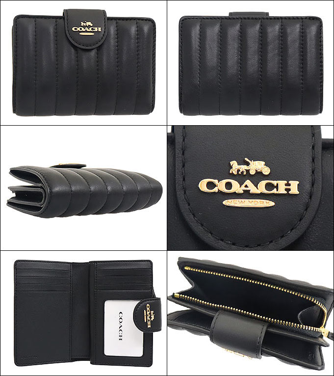 コーチ COACH 財布 二つ折り財布 FC3454 C3454 ブラック リニア 