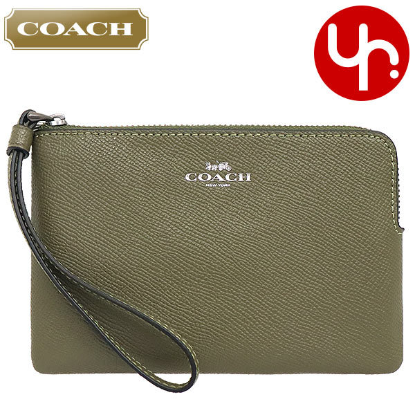 Yahoo! Yahoo!ショッピング(ヤフー ショッピング)コーチ COACH 小物 ポーチ F58032 58032 ケルプ ラグジュアリー クロスグレーン レザー コーナー ジップ リストレット アウトレット レディース