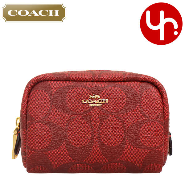 Yahoo! Yahoo!ショッピング(ヤフー ショッピング)コーチ COACH 小物 ポーチ FC1477 1941レッド ラグジュアリー シグネチャー ミニ ボクシー コスメティック ケース アウトレット レディース