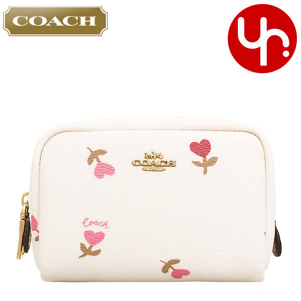 Yahoo! Yahoo!ショッピング(ヤフー ショッピング)コーチ COACH 小物 ポーチ FC2903 C2903 チョークマルチ ハート フローラル プリント ミニ ボクシー コスメティック ケース アウトレット レディース