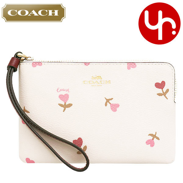 Yahoo! Yahoo!ショッピング(ヤフー ショッピング)コーチ COACH 小物 ポーチ FC3300 C3300 チョークマルチ ハート フローラル プリント PVC レザー コーナー ジップ リストレット アウトレット レディース