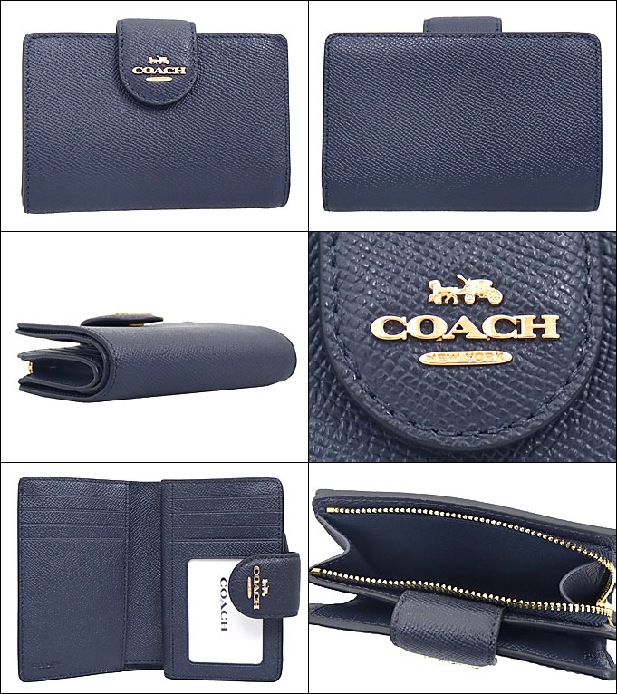 24時間限定ポイント2％】コーチ COACH 財布 二つ折り財布 F06390 6390 ミッドナイト クロスグレーン レザー ミディアム コーナ  アウトレット レディース : co-ko210205-8 : インポートコレクションYR - 通販 - Yahoo!ショッピング