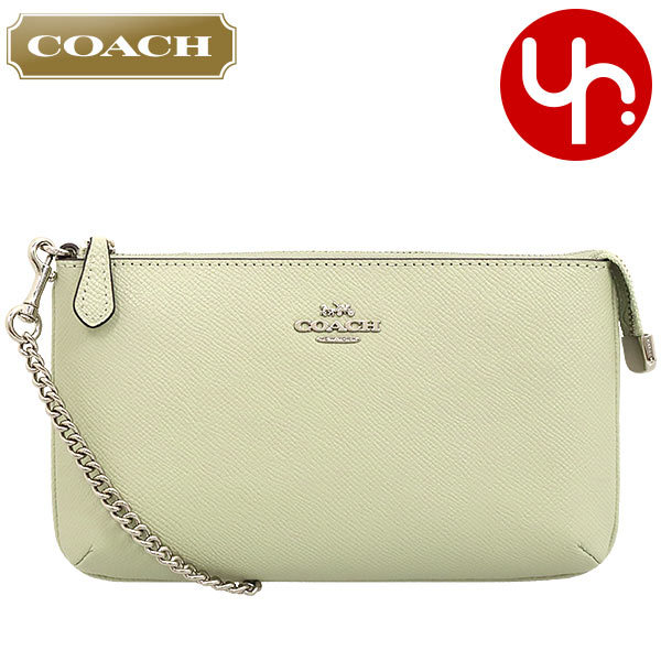 Yahoo! Yahoo!ショッピング(ヤフー ショッピング)コーチ COACH バッグ ポーチ F73044 73044 ペールグリーン ラグジュアリー クロスグレーン レザー チェーン ラージ リストレット アウトレット レディース