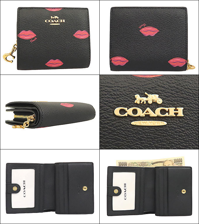 コーチ COACH 財布 二つ折り財布 FC3324 C3324 ブラックマルチ リップ