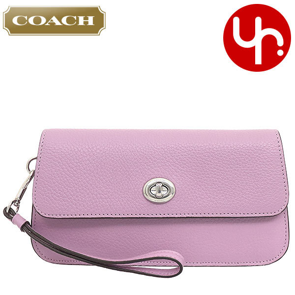 Yahoo! Yahoo!ショッピング(ヤフー ショッピング)コーチ COACH 小物 ポーチ FC2298 C2298 バイオレットオーキッド ペブルド レザー コーチ オリジナルズ リストレット アウトレット レディース