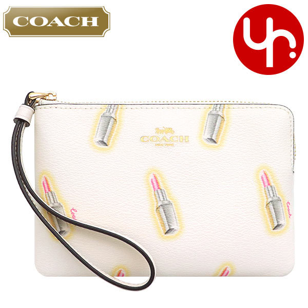 Yahoo! Yahoo!ショッピング(ヤフー ショッピング)コーチ COACH 小物 ポーチ FC3338 C3338 チョークマルチ リップスティック プリント PVC レザー コーナー ジップ リストレット アウトレット レディース