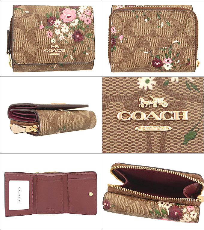 COACH コーチ 財布 三つ折り財布 F06864 6864 カーキマルチ