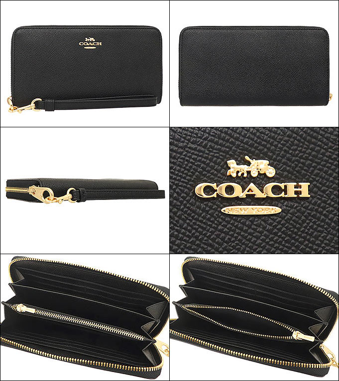【新品未使用】COACH　コーチ　C3441　長財布　ストラップ付き　ブラック COACH コーチ 財布 長財布 FC3441 C3441 ブラック クロス