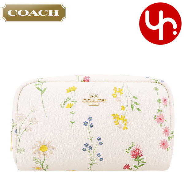 Yahoo! Yahoo!ショッピング(ヤフー ショッピング)コーチ COACH 小物 ポーチ FC0039 C0039 チョークマルチ スペースド ワイルドフラワー プリント PVC レザー コスメティック ケース アウトレット レディース