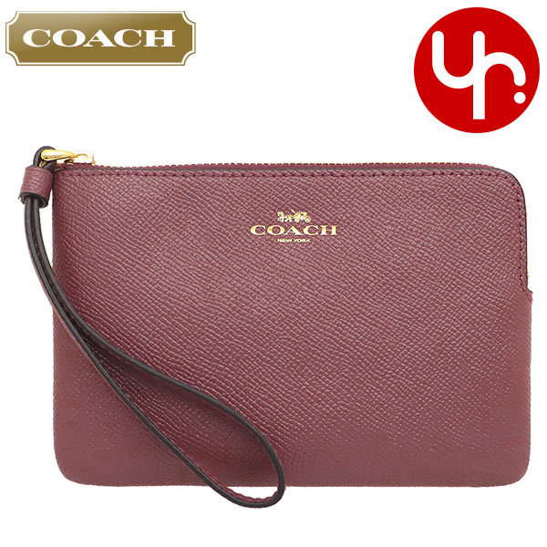 Yahoo! Yahoo!ショッピング(ヤフー ショッピング)コーチ COACH 小物 ポーチ F58032 58032 ヴィンテージモーヴ ラグジュアリー クロスグレーン レザー コーナー ジップ リストレット アウトレット レディース