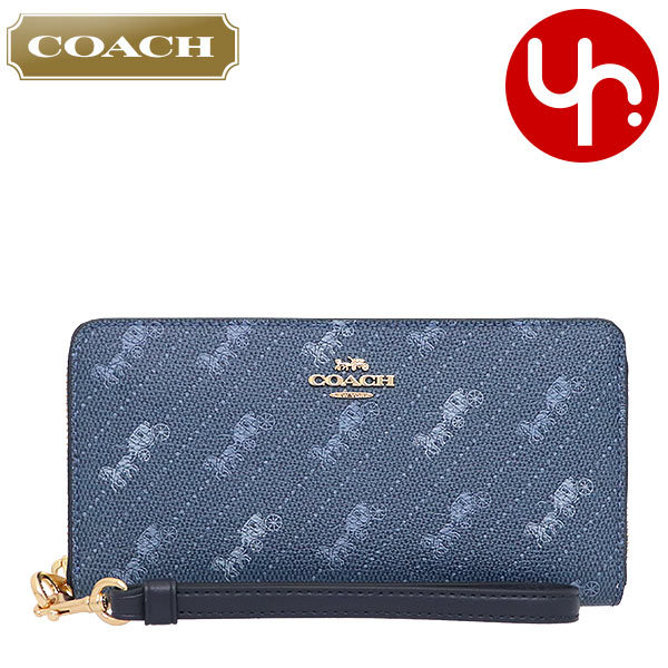 コーチ COACH 財布 長財布 FC3547 C3547 デニム ホース アンド