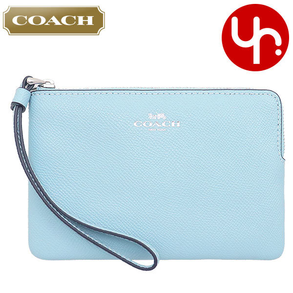 Yahoo! Yahoo!ショッピング(ヤフー ショッピング)コーチ COACH 小物 ポーチ F58032 58032 ウォーターフォール ラグジュアリー クロスグレーン レザー コーナー ジップ リストレット アウトレット レディース