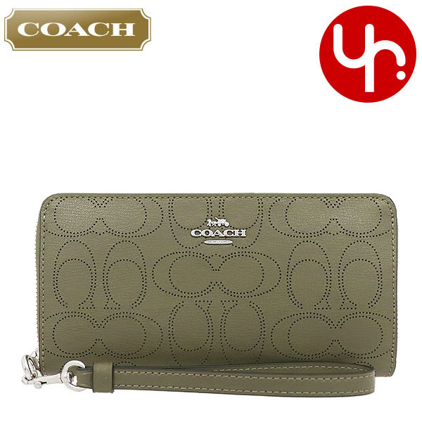 コーチ COACH 財布 長財布 FC4715 C4715 サープラス パフォレイテッド シグネチャー ジップ アラウンド ウォレット  （ストラップ付き） アウトレット レディース