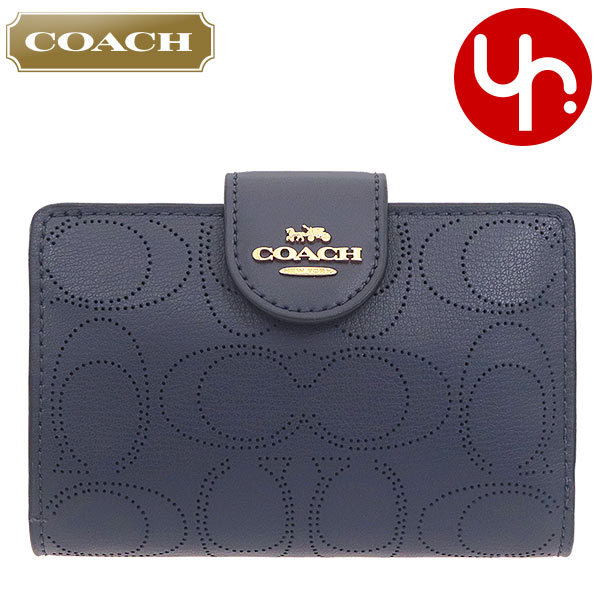 コーチ COACH 財布 二つ折り財布 FC4768 C4768 パフォレイテッド シグネチャー ミディアム コーナー ジップ ウォレット  アウトレット レディース