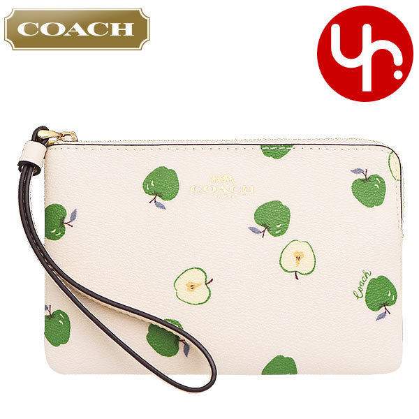 Yahoo! Yahoo!ショッピング(ヤフー ショッピング)コーチ COACH 小物 ポーチ F06978 6978 チョークマルチ アップル プリント PVC レザー コーナー ジップ リストレット アウトレット レディース