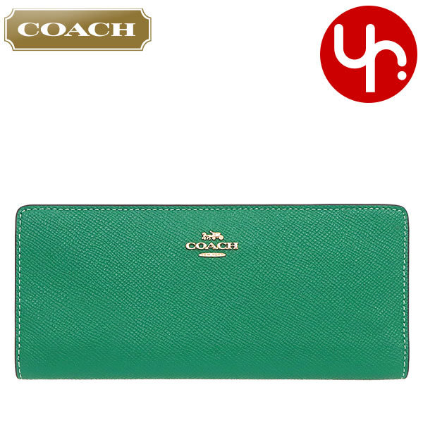 コーチ COACH 財布 長財布 FC3440 C3440 ブライトジェイド ラグジュアリー クロスグレーン レザー スリム ウォレット アウトレット  レディース : co-ko210929-1 : インポートコレクションYR - 通販 - Yahoo!ショッピング