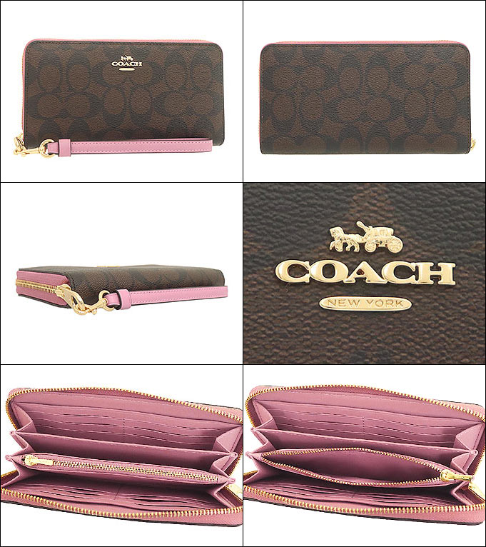 コーチ COACH 財布 長財布 FC4452 C4452 ブラウン×トゥルーピンク 