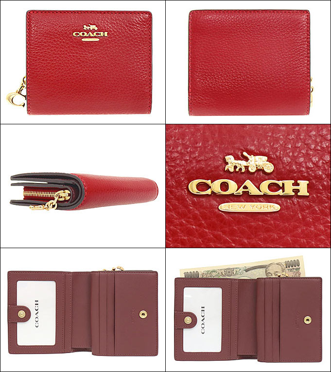 コーチ COACH 財布 二つ折り財布 FC2862 C2862 1941レッド ペブルド