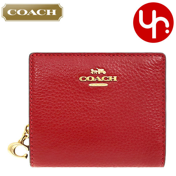 【72時間限定ポイント2％】コーチ COACH 財布 二つ折り財布 FC2862 C2862 ペブルド レザー C チャーム スナップ ラウンド  ジップ アウトレット レディース