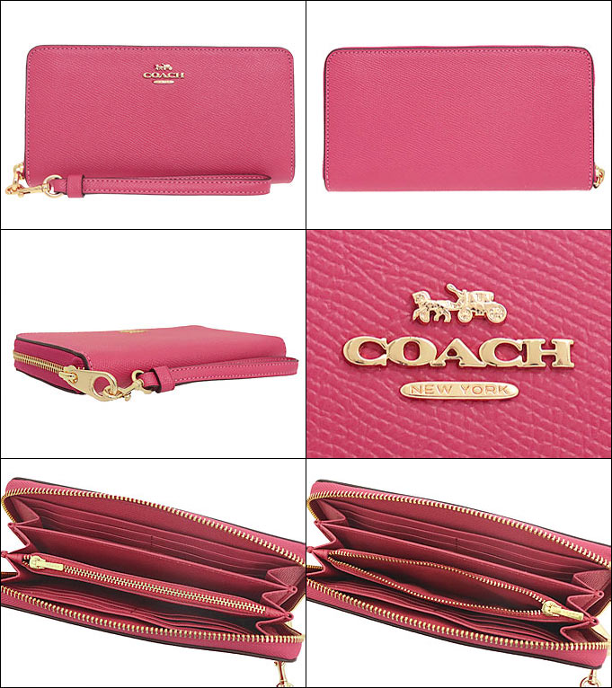 コーチ COACH 財布 長財布 FC3441 C3441 ストロベリーヘイズ クロスグレーン レザー ジップ アラウンド ウォレット ストラップ付き  アウトレット レディース : co-ko211126-7 : インポートコレクションYR - 通販 - Yahoo!ショッピング