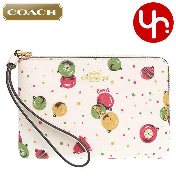 Yahoo! Yahoo!ショッピング(ヤフー ショッピング)コーチ COACH 小物 ポーチ FC7406 C7406 チョークマルチ オーナメント プリント PVC レザー コーナー ジップ リストレット アウトレット レディース