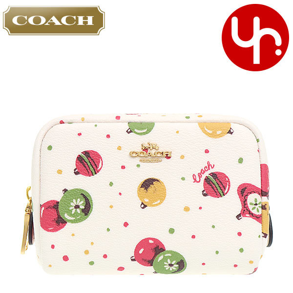 Yahoo! Yahoo!ショッピング(ヤフー ショッピング)コーチ COACH 小物 ポーチ FC7407 C7407 チョークマルチ オーナメント プリント PVC レザー ミニ ボクシー コスメティック ケース アウトレット レディース