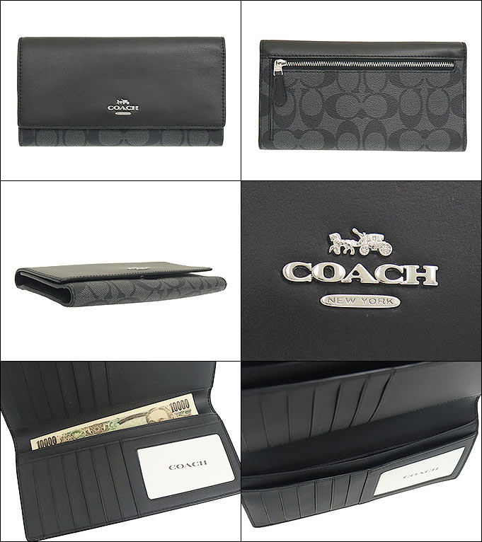 新品】COACH コーチ 長財布 C5966 ブラック スモークブラック 珍しい