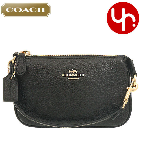 コーチ COACH 小物 ポーチ F06386 6386 ブラック ラグジュアリー ペブルド レザー ノリータ リストレット 15 アウトレット レディース