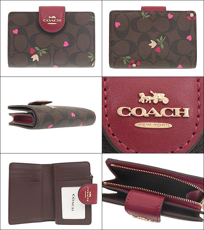 コーチ COACH 財布 二つ折り財布 FC7653 C7653 ブラウンマルチ