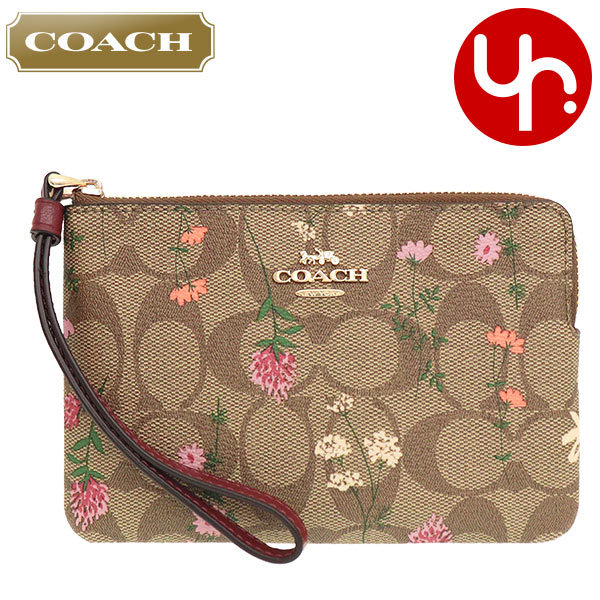 Yahoo! Yahoo!ショッピング(ヤフー ショッピング)コーチ COACH 小物 ポーチ FC8732 C8732 カーキマルチ ラグジュアリー シグネチャー ワイルドフラワー プリント  ジップ リストレット アウトレット レディース