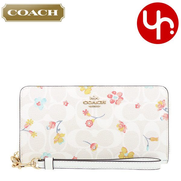 コーチ COACH 財布 長財布 FC8695 C8695 チョークマルチ ラグジュアリー シグネチャー ミスティカル フローラル アウトレット  レディース