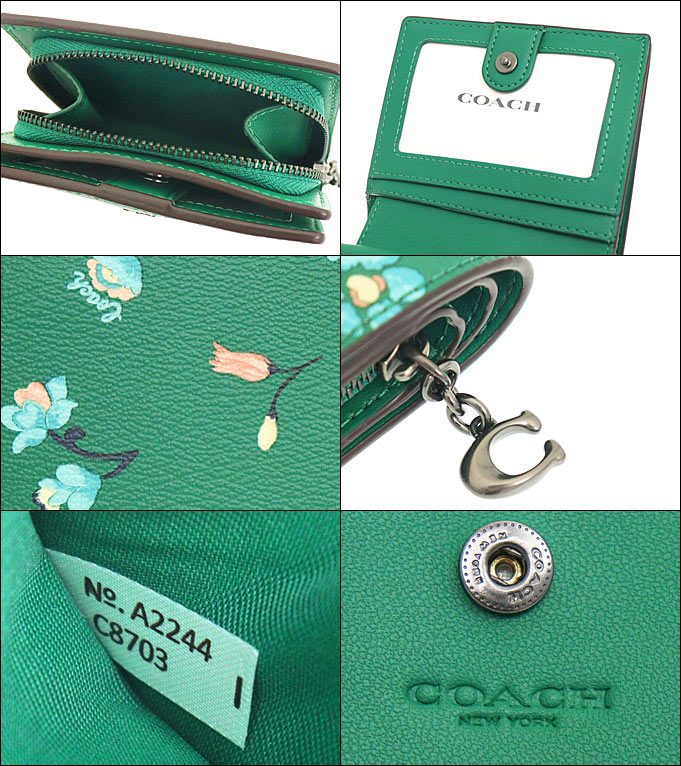 コーチ COACH 財布 二つ折り財布 FC8703 C8703 グリーンマルチ ミス