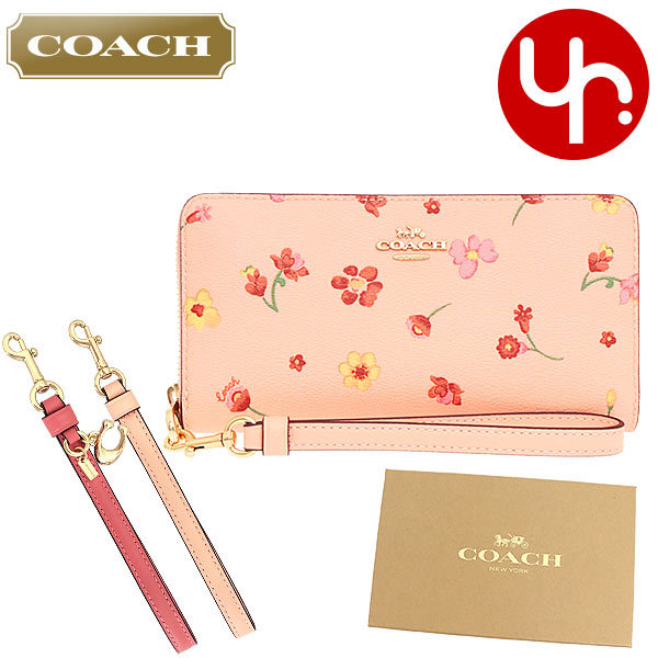 コーチ COACH 財布 長財布 FC9714 C9714 フェイディドブラッシュマルチ ミスティカル フローラル ウォレット C チャーム  ストラップ アウトレット レディース