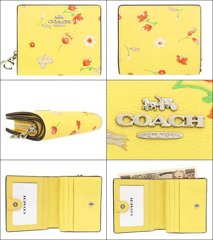 コーチ COACH 財布 二つ折り財布 FC8703 C8703 イエローマルチ ミス