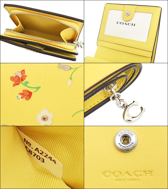 コーチ COACH 財布 二つ折り財布 FC8703 C8703 イエローマルチ ミス