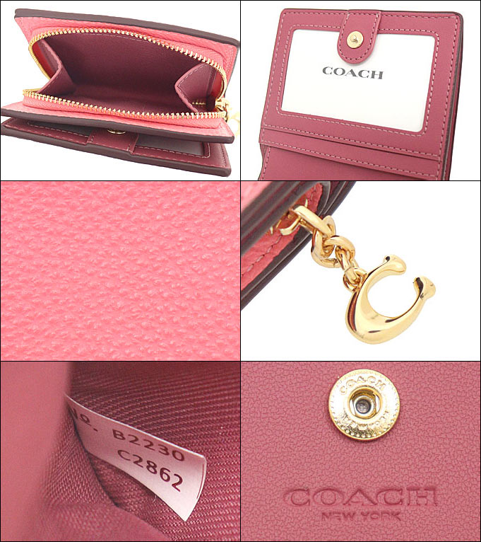 コーチ COACH 財布 二つ折り財布 FC2862 C2862 ピンクレモネード ペブルド レザー C チャーム スナップ ラウンド ジップ  ウォレット アウトレット レディース :co-ko220610-1:インポートコレクションYR - 通販 - Yahoo!ショッピング