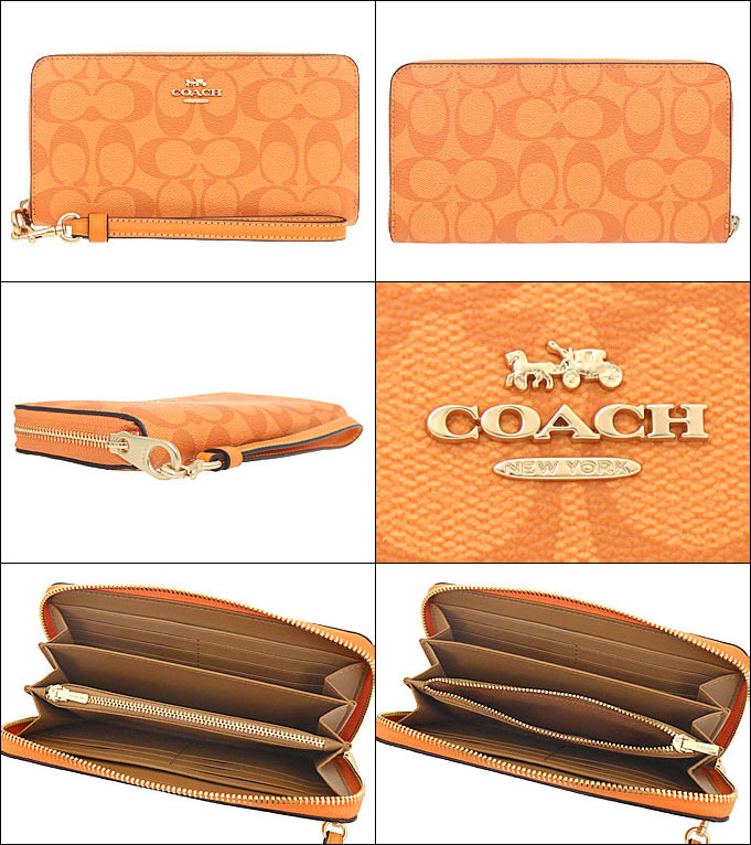 コーチ COACH 財布 長財布 FC4452 C4452 ライトオレンジ シグネチャー ロング ジップ アラウンド ウォレット （ストラップ付き）  アウトレット レディース :co-ko220624-2:インポートコレクションYR - 通販 - Yahoo!ショッピング