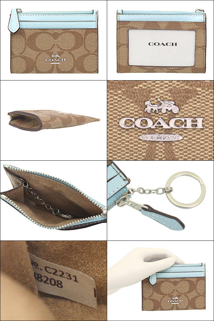 コーチ COACH 財布 コインケース F88208 88208 カーキ×パウダーブルー