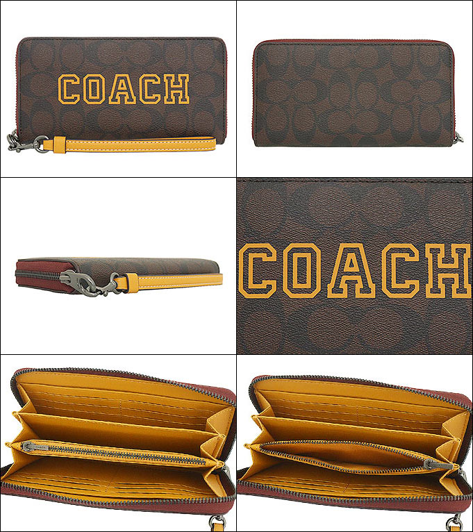 コーチ COACH 財布 長財布 FCB856 CB856 ブラウン×バターカップ ヴァー