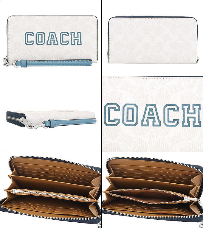 COACH コーチ 財布 長財布 FCB856 CB856 チョーク×インディゴ COACH コーチ 財布 長財布 FCB856 CB856 チョーク×インディゴ