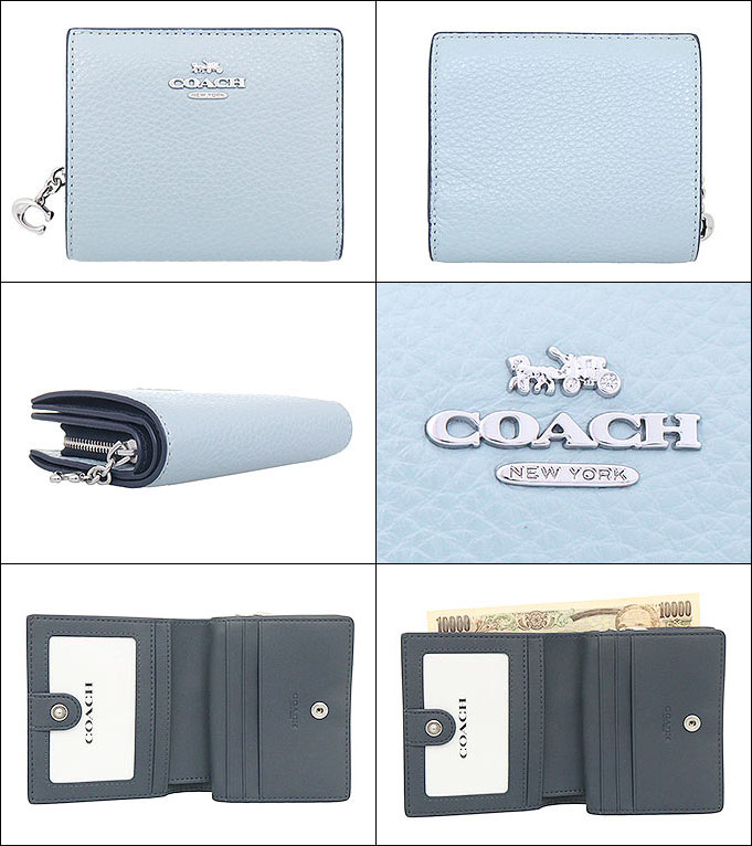 コーチ COACH 財布 二つ折り財布 FC2862 C2862 アイスブルー ペブルド レザー C チャーム スナップ ラウンド ジップ ウォレット  アウトレット レディース : co-ko221110-1 : インポートコレクションYR - 通販 - Yahoo!ショッピング