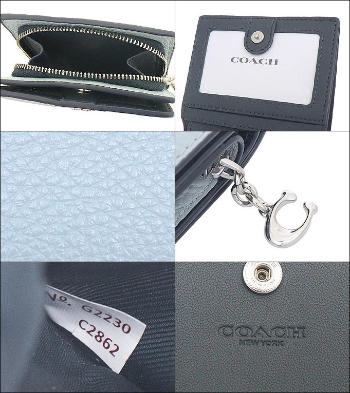 コーチ COACH 財布 二つ折り財布 FC2862 C2862 アイスブルー ペブルド レザー C チャーム スナップ ラウンド ジップ ウォレット  アウトレット レディース : co-ko221110-1 : インポートコレクションYR - 通販 - Yahoo!ショッピング