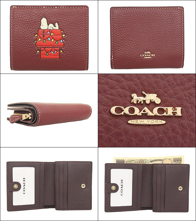 春新作の COACH 二つ折り財布 スヌーピー ワインマルチ CF252 nmef.com