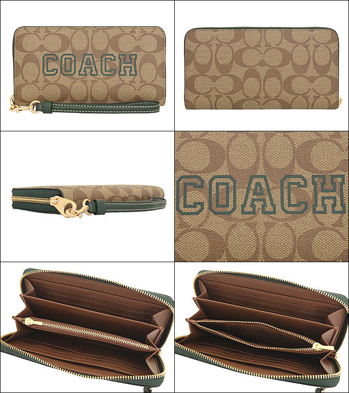 COACH コーチ 財布 長財布 FCB856 CB856 カーキ×アマゾン