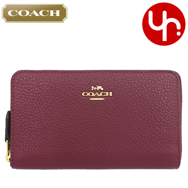 コーチ COACH 財布 二つ折り財布 FC4124 C4124 ラグジュアリー ペブルド レザー ミディアム ジップ アラウンド アウトレット レディース