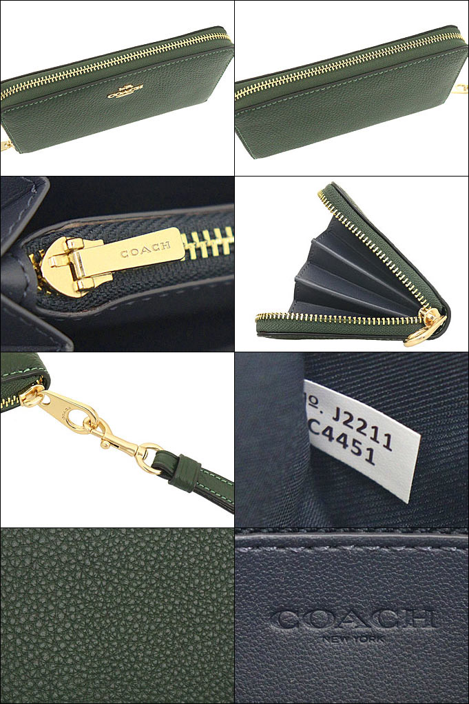 COACH グリーン 長財布 COACH 2023新作 コーチ 長財布 メンズ レディース 金運開運財布