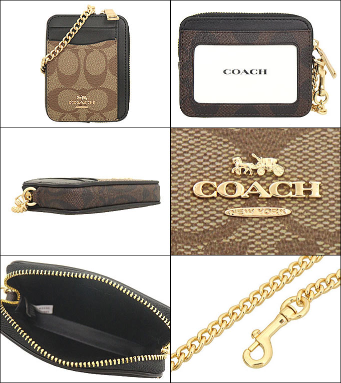 COACH コーチ 財布 コインケース FC1885 C1885 カーキ×ブラウン