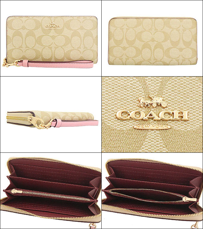 コーチ COACH 財布 長財布 FC4452 C4452 ライトカーキ×パウダーピンク シグネチャー ロング ジップ アラウンド ウォレット  アウトレット レディース : co-ko230203-6 : インポートコレクションYR - 通販 - Yahoo!ショッピング